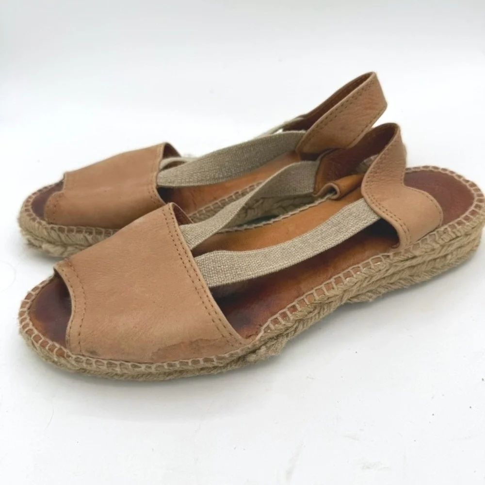 Toni Pons Espadrille Sandals Women 40 Leather Spain Boho Coastal Resort Chic